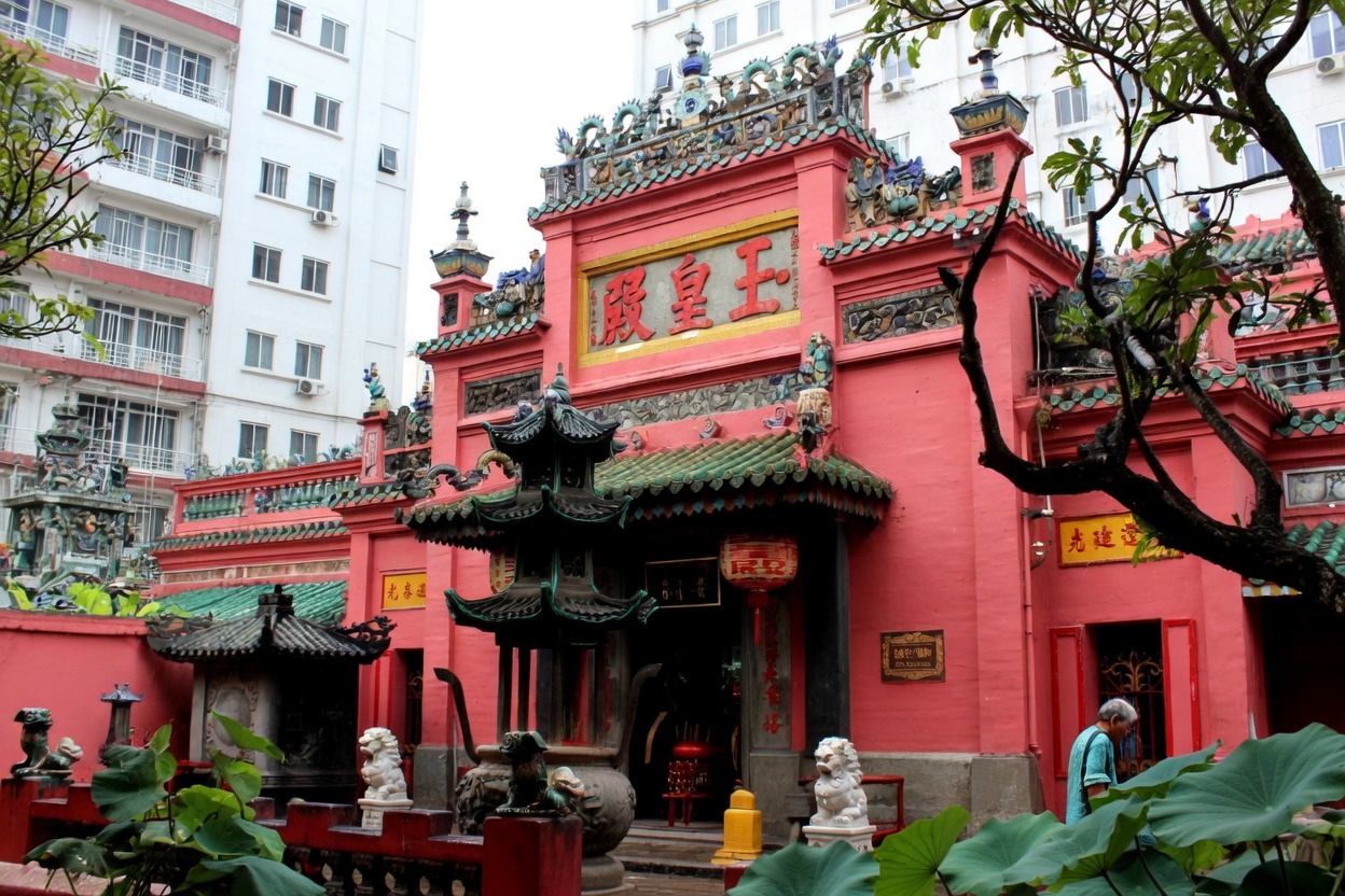 Jade Emperor Pagoda interior with incense in Ho Chi Minh City